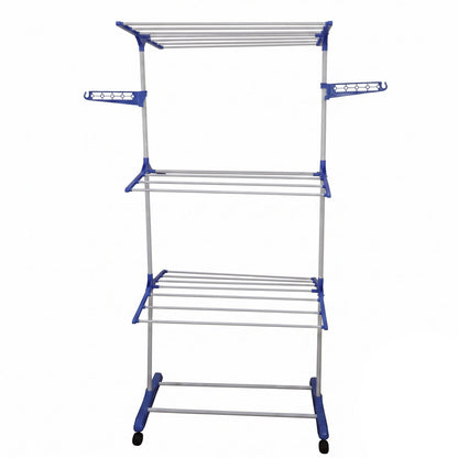 Foldable clothes drying stand on white background