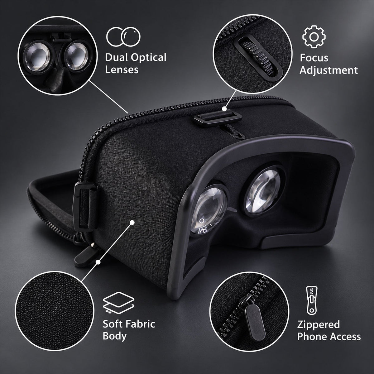 VR headset phone slot view