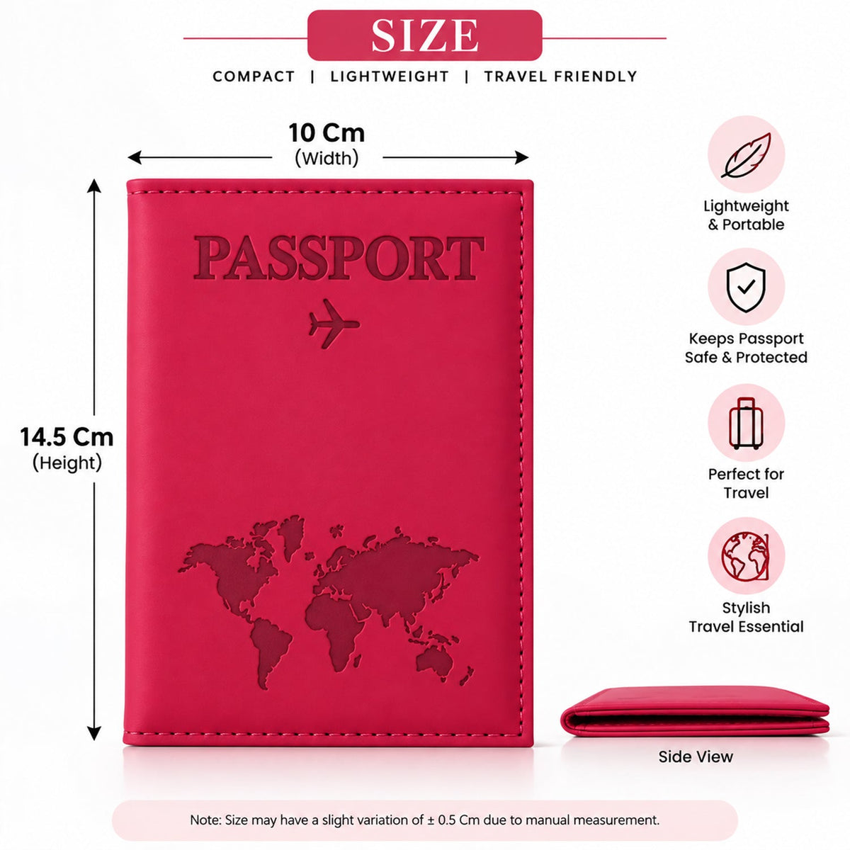 Travel Document Organizer for Passport, Tickets and Cards, Zip Wallet (1 Pc)